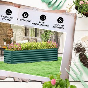 Jardinera Galvanizada Resistente, Cama de Cultivo Elevada para Exteriores - Product Image 6
