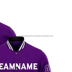 Chaqueta universitaria de estilo urbano personalizada al por mayor con cuello levantado de cultura callejera con logotipo bordado en la parte delantera, venta al por mayor, 2017 - Product Image 4