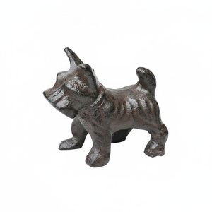 Figura de Perro de Hierro Fundido, Prensapapeles, Escultura de Animal de Metal, Decoración para el Hogar, Adorno de Mesa, Prensapapeles - Product Image 1