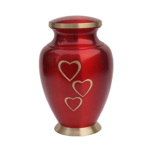 Hermosa urna de cremación pequeña con diseño de Tres corazones para mantener las cenizas disponibles en varios colores Urna de recuerdo proporcionada por HHO - Product Image 1
