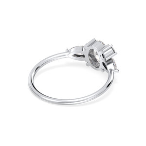 Bague de fiançailles REYES en or blanc 14 carats avec moissanite ovale de 1,08 carat pour femme, cadeau de mariage, bijoux fins, prix de gros - Product Image 4