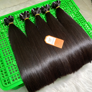 Extensiones de cabello humano de onda recta sedosa de proveedor de cabello vietnamita Real de alta calidad Paquetes de cabello alineados con cutícula cruda de trama Doble - Product Image 1