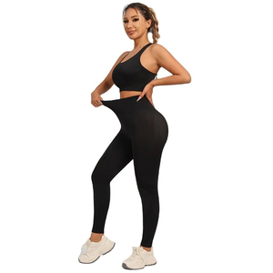 Conjunto Deportivo Impermeable de Dos Piezas para Mujer, Talla Grande, con Sujetador Deportivo y Leggings, para Yoga, Gimnasio, Entrenamiento, Ropa Deportiva Cómoda para Uso Diario - Product Image 2