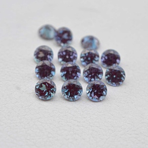 Piedra preciosa suelta de corte brillante redondo de Alejandrita cultivada en laboratorio rara de 6mm para joyería de plata, personalización de Alejandrita disponible - Product Image 3