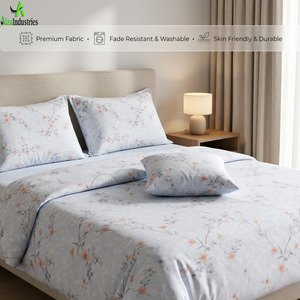 Marbella King Size Floral Printed Bedsheet <b>Set</b> | Soft Cotton <b>Bedding</b> <b>Set</b> with Pillow Covers | Lightweight Breathable Home Decor - Product Image 5