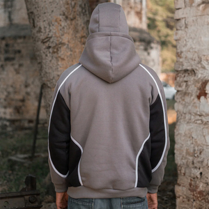 Multi Panels Design Made Long Sleeve Men's Zip Up Hoodies Breathable Windproof Zipper Up Balaclava Zipper Hoodie Male - Product Image 5