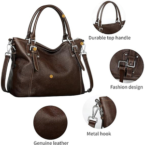 Leather <b>Handbag</b> Regular Shape <b>Soft</b> Canvas Luxury Fashion Waterproof Eco-Friendly Minimal Hardware Adjustable Strap Crossbody - Product Image 3