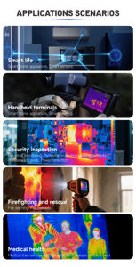 เครื่องทดสอบไฟฟ้าขนาดเล็กความละเอียด2 640x512กล้องถ่ายภาพความร้อนกล้องอินฟราเรดพร้อมเลนส์โฟกัส25มม. - Product Image 5