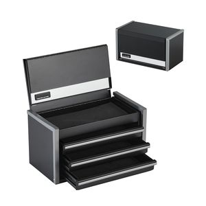 Heavy Duty 8.6 Inch Portable <b>Metal</b> <b>Tool</b> <b>Box</b> with 3 Drawers Small <b>Tool</b> Chest Liners & PP Feet Pads Small <b>Metal</b> <b>Tool</b> Cabinets - Product Image 1