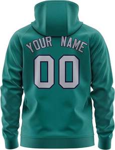 Custom Personalized Zip Up <b>Hoodie</b> for Men Team <b>Name</b> Number Sublimation Print Raglan Sleeve Green Sweatshirt - Product Image 2