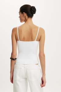 Camiseta sin mangas de punto con cuello cuadrado para mujer Ever Glow, informal, transpirable, ecológica, talla grande, para verano, de algodón y poliéster, color liso. - Product Image 4