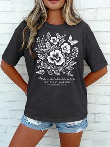 Nouveaux T-shirts tendance pour femmes 100% coton, imprimés graphiques DTF, col rond, t-shirts d'été, coupe ample, manches courtes - Product Image 5