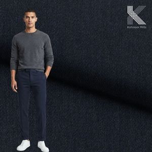 Tissu sergé en coton, polyester et élasthanne 260 GSM, finition pêchée, extensible, pour pantalon chino, fabricant de textiles pour vêtements - Product Image 2