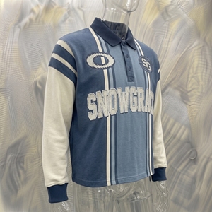 Snowgrace Vêtement unisexe à manches longues en jersey rayé, col rabattu, coupe classique, respirant, en polyester, pour toutes les saisons, pour adultes - Product Image 2