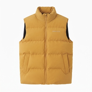 Chaleco Acolchado Amarillo para Hombre Hawk Eye, Cuello Alto, Cierre de Cremallera, Bolsillos Frontales, Resistente al Viento, Chaqueta Casual de Invierno, 100% Poliéster - Product Image 4