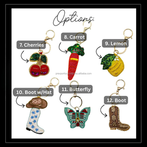 Beaded Embroidered Handmade Seed Beads Charm Custom Keyring Fruit <b>Rainbow</b> Butterfly Boot Pendant Bag Handbag Purse Snap - Product Image 4