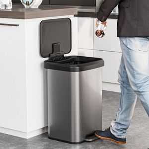 13.2 Gallon Step Trash Can with Soft Close <b>Lid</b> and Deodorizer Compartment for Home or Office Waste <b>Bins</b> - Product Image 2
