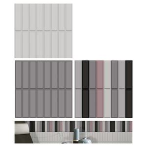 Carreaux décoratifs 300x300 en porcelaine émaillée sculptée, décoration murale de luxe en céramique pour bureaux, halls d'accueil et espaces intérieurs de bâtiments commerciaux - Product Image 1