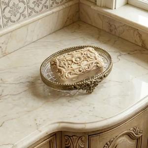 Antique Creations - Jabonera de Lujo Ecológica y Duradera de Latón y Vidrio, Caja de Jabón Vintage con Tapa, Bandeja para Jabón, para Baño - Product Image 4