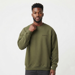 Sweat-shirts personnalisés pour hommes, impression de logo, sweat-shirts à épaules tombantes surdimensionnés pour hommes, sweat-shirt en coton à col rond pour hommes - Product Image 4