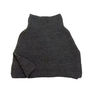 Ribbed Knit <b>Square</b> <b>Scarf</b> Women Winter Solid Color Neck Cover Daily Wear Black Coat Accessory - Product Image 5