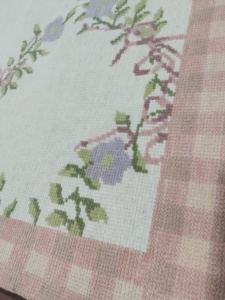 Alfombra de Lana Estilo Aubusson Francés, Color Rosa, con Borde a Cuadros, Tejida a Mano, con Diseño Floral, para Sala de Estar, Cuarto de Niños o Dormitorio - Product Image 5