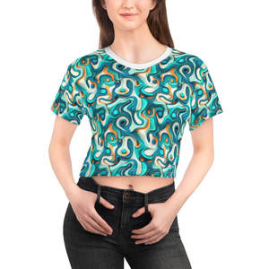 Camisetas Cortas de Verano Vintage para Mujer, Mangas Cortas, Diseño Estampado, 100% Algodón, Ecológicas, Anti-UV, Transpirables, Tallas Grandes - Product Image 1