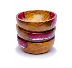 Bol de service en bois et résine époxy poli, moderne, avec incrustation de résine, écologique, style Wabi Sabi, pour mariage, salade, service alimentaire et décoration - Product Image 3