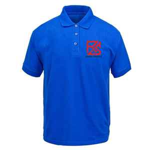 เสื้อโปโลผู้ชายสีน้ำเงินรอยัลคุณภาพสูงแบบสั่งทำพิเศษ คอริบ ทรงเข้ารูป พร้อมปักโลโก้ตามต้องการ - Product Image 1