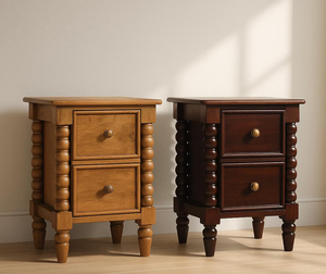 Mesa de Noche de Madera Maciza, Diseño Rectangular Premium, con 1 Cajón y 1 Bandeja Superior, Colección Disponible al Mejor Precio - Product Image 3