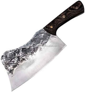 Damascus Steel Cleaver <b>Knife</b> 6-7.9in Blade Rosewood Handle Ambidextrous Design Eco-Friendly <b>Kitchen</b> Cutting Tool - Product Image 1