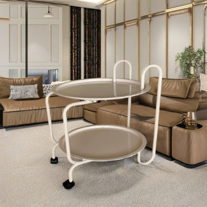 Modern Design Gladden Stainless Steel Living Room Furniture Mobile Storage Rack <b>Small</b> Side Bedside Sofa Coffee <b>Table</b> Trolley - Product Image 1