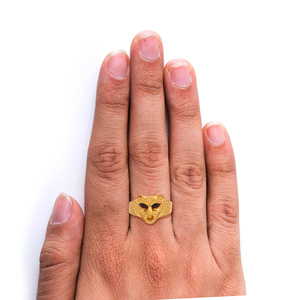 Bague Tête de Panthère 3D Premium Couleur Or, Bijou Fantaisie Visage d'Animal Sauvage Exotique pour Homme - Product Image 2