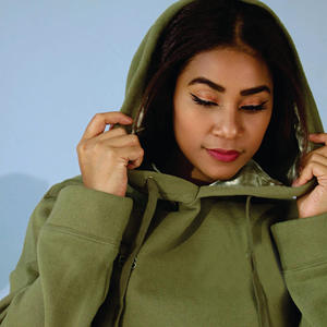 Sudadera con Capucha para Hombre, Color Verde Oliva, Corte Regular, Informal, Tejido de Felpa, para Otoño - Product Image 4