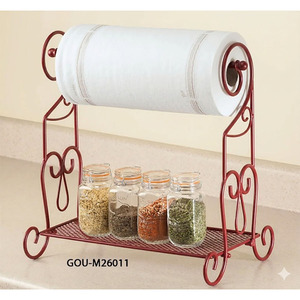 Metal <b>Kitchen</b> Paper Towel and Spice <b>Rack</b> Organizer Multifunctional Standing <b>Storage</b> - Product Image 2