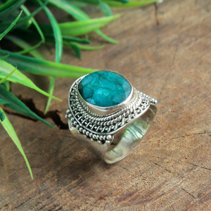 Natural <b>Turquoise</b> <b>Ring</b> 925 Sterling Silver Handmade Oval Blue <b>Turquoise</b> Statement <b>Ring</b> Vintage Boho Gemstone Jewelry - Product Image 1