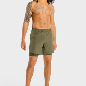 Pantalones Cortos Deportivos de Doble Capa para Hombre, de Malla Transpirable, de Secado Rápido, Ecológicos, con Patrón Bordado, Casuales, de Alta Calidad, al por Mayor - Product Image 4