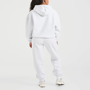 Sudaderas con capucha y cuello redondo para mujer, de alta calidad, al por mayor, con logo frontal personalizado, mangas caídas, puños y dobladillo acanalados, cómodas y transpirables - Product Image 5
