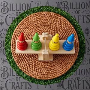 Jeu d'équilibre en bois coloré, jouet éducatif précoce, balance de clown - Product Image 2