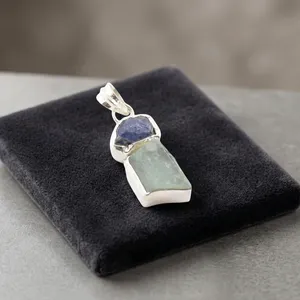 925 Sterling Silver Tanzanite Pendant Handmade Natural Gemstone Jewelry Vintage Bohemia Style Unisex Fashion Jewelry Gift - Product Image 3