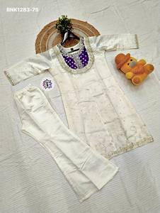 Nouvelle collection de Kurtis-Plazzo courts en soie romaine, brodés avec des cordons et des sequins, à la mode et variés, fournisseur de Surat - Product Image 2