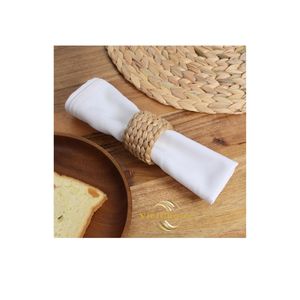 Anillo para Servilletas Tejido a Mano de Jacinto de Agua Natural Huangtu para Decoración de Mesa, Soporte Trenzado para Servilletas, Boda - Product Image 1