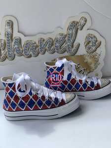 Baskets montantes décontractées pour femme en toile blanche brodée de fleurs, faites à la main, à motif personnalisé, à lacets, pour la marche - Product Image 6