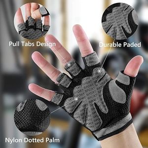 Gants d'entraînement pour le fitness, accessoires de sport élégants, demi-doigts, support de poignet, légers, respirants, fermeture à lacets - Product Image 3