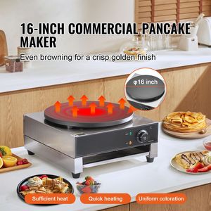 Crêpière électrique en acier inoxydable antiadhésive de 16 pouces |   Machine à crêpes commerciale 1700W |   Nouveau" - Product Image 2