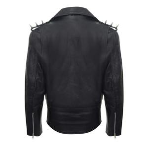 Chaqueta de Cuero Original para Hombre, Chaqueta de Motociclista de Cuero Vacuno Vintage con Bolsillos con Cremallera - Product Image 6