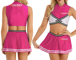 Uniformes de Animadoras Personalizados HUSKY SPORTSWEAR con Logotipo Frontal Impreso por Transferencia Térmica, 100% Poliéster Premium de 280g, para Equipos de Niñas y Adultas - Product Image 1