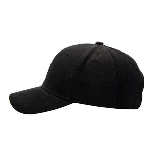 Black 6-Panel Baseball <b>Cap</b> Cotton Twill Adjustable Fitted Unisex Casual <b>Hat</b> Solid Color Four Seasons Adult Wear - Product Image 1