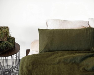 Ensemble de literie en lin de couleur neutre personnalisable, couleur unie, style hôtel de luxe, ensembles de housses de couette - Product Image 2
