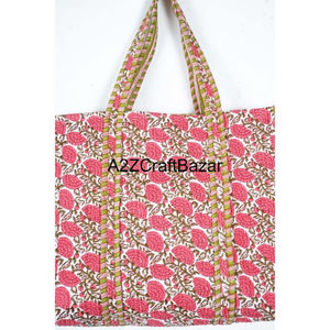 กระเป๋าโท้ทชายหาดลายทางผ้าฝ้ายควิลท์สไตล์โบโฮทำมือ ขนาดใหญ่ พร้อมหูหิ้วยาวสำหรับผู้หญิง ใช้สะพายไหล่ ใช้ได้ทุกวัน สำหรับช้อปปิ้งและงานแสดงสินค้า - Product Image 2